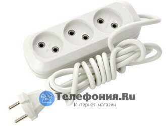 Удлинитель с трехместной розеткой шнур 3 м SVITTEX SV-008-3